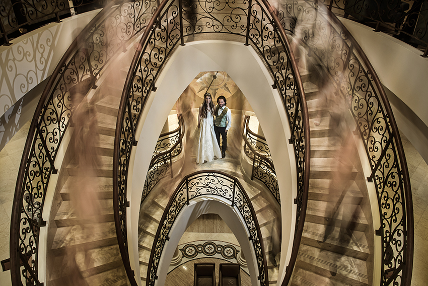 Stair Wedding Portrait